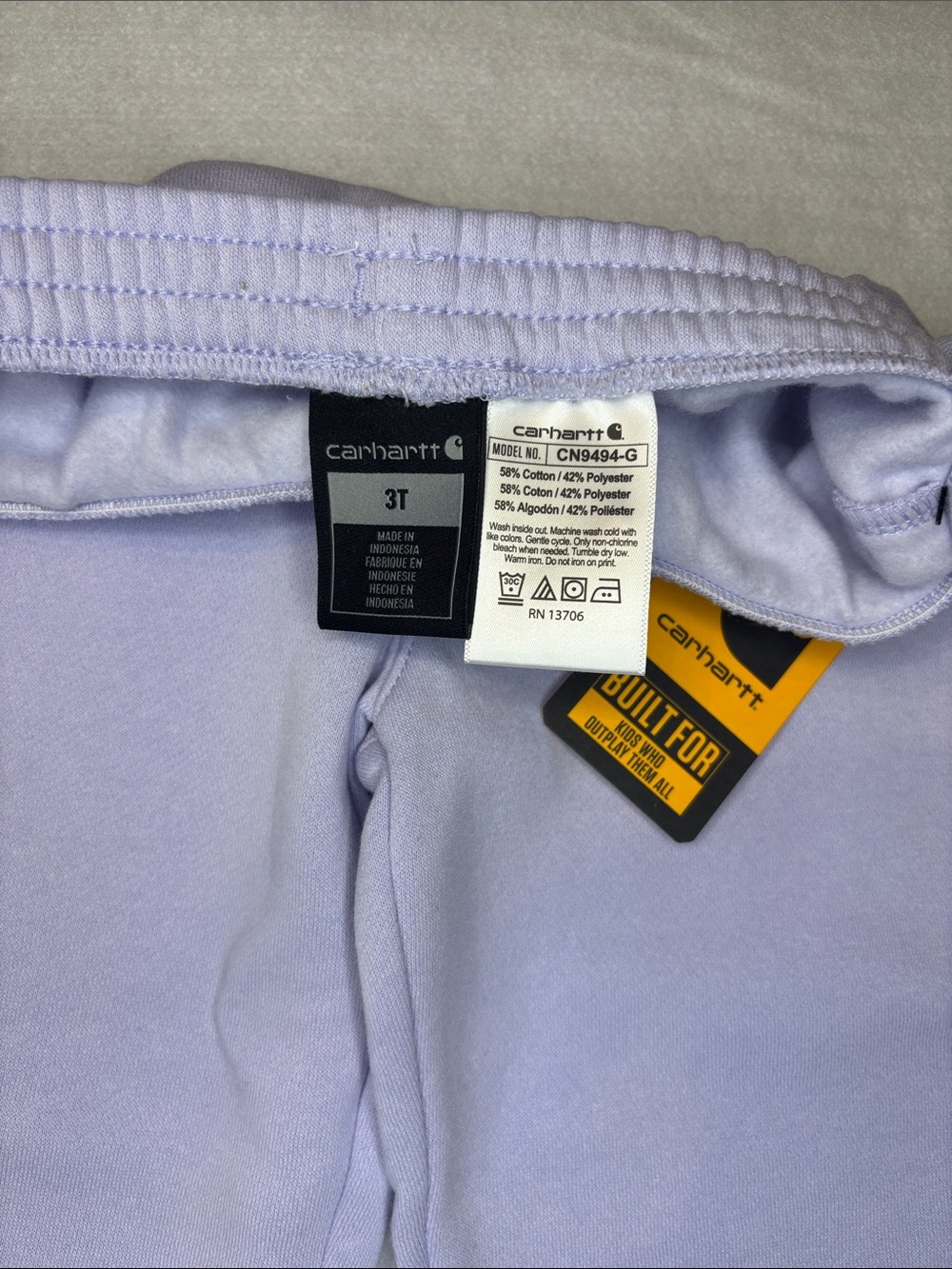 Carhartt Lilac Hooded Sweatshirt & Joggers Set NWT 3T - Picture 2 of 4